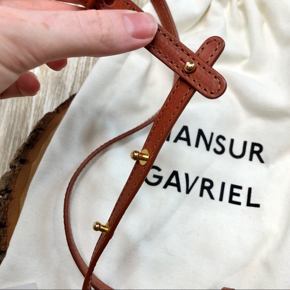 NWT MANSUR GAVRIEL Baby Bucket Bag Brandy Leather - Picture 13 of 15